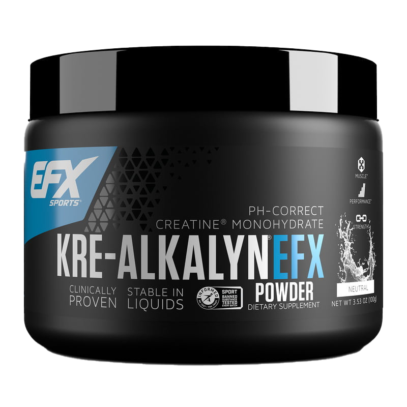 EFX Sports Kre Alkalyn EFX Powder - Unflavored Creatine Supplement, 100g (66 Servings) - Supports Muscle Growth & Strength for Athletes & Bodybuilders