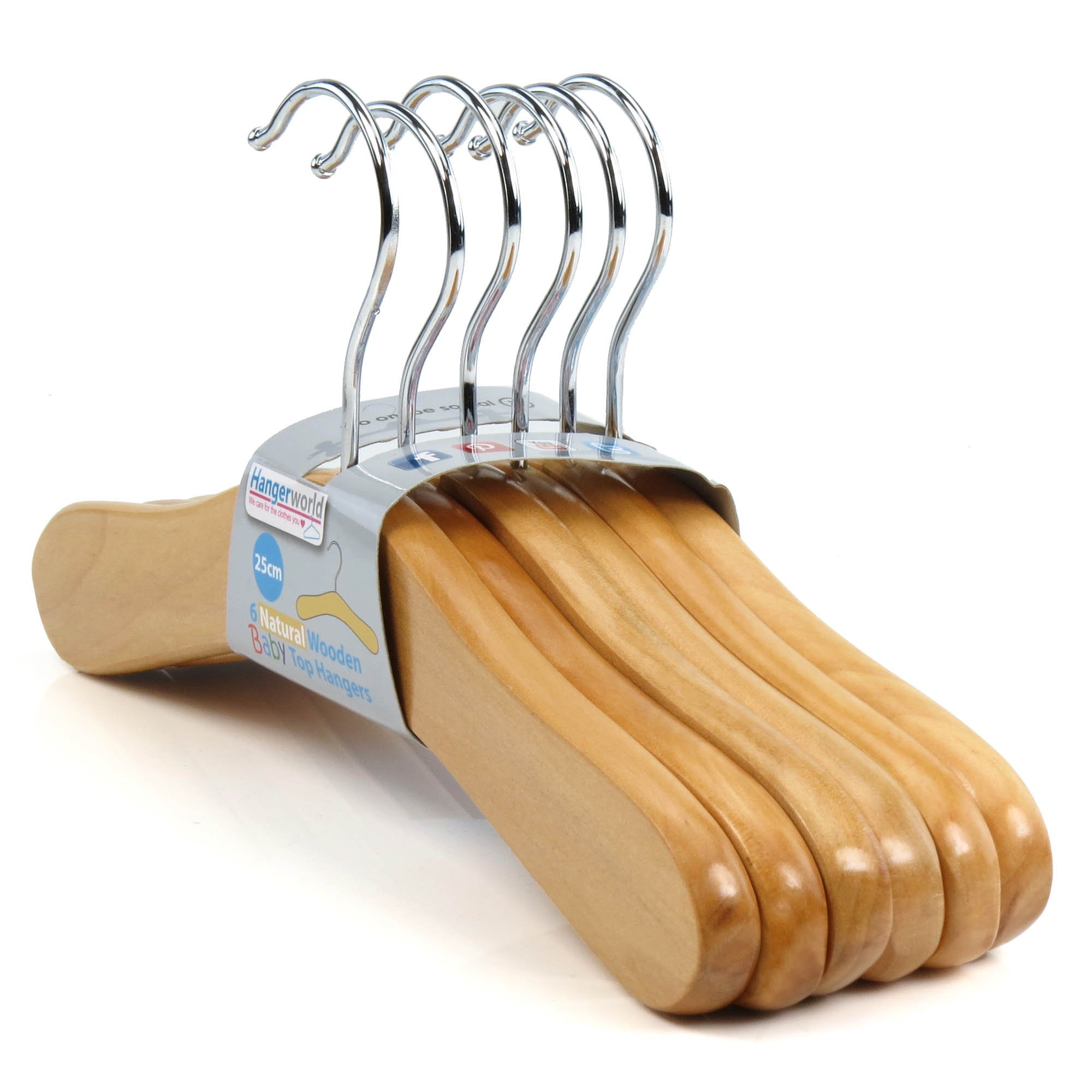12 Pack Natural Wooden Baby Hangers for Nursery - 9.8 Inch Kids Clothes Hangers with Swivel Hook - Perfect for Organizing Baby Clothes, Toddler Wardrobes & Nursery Storage