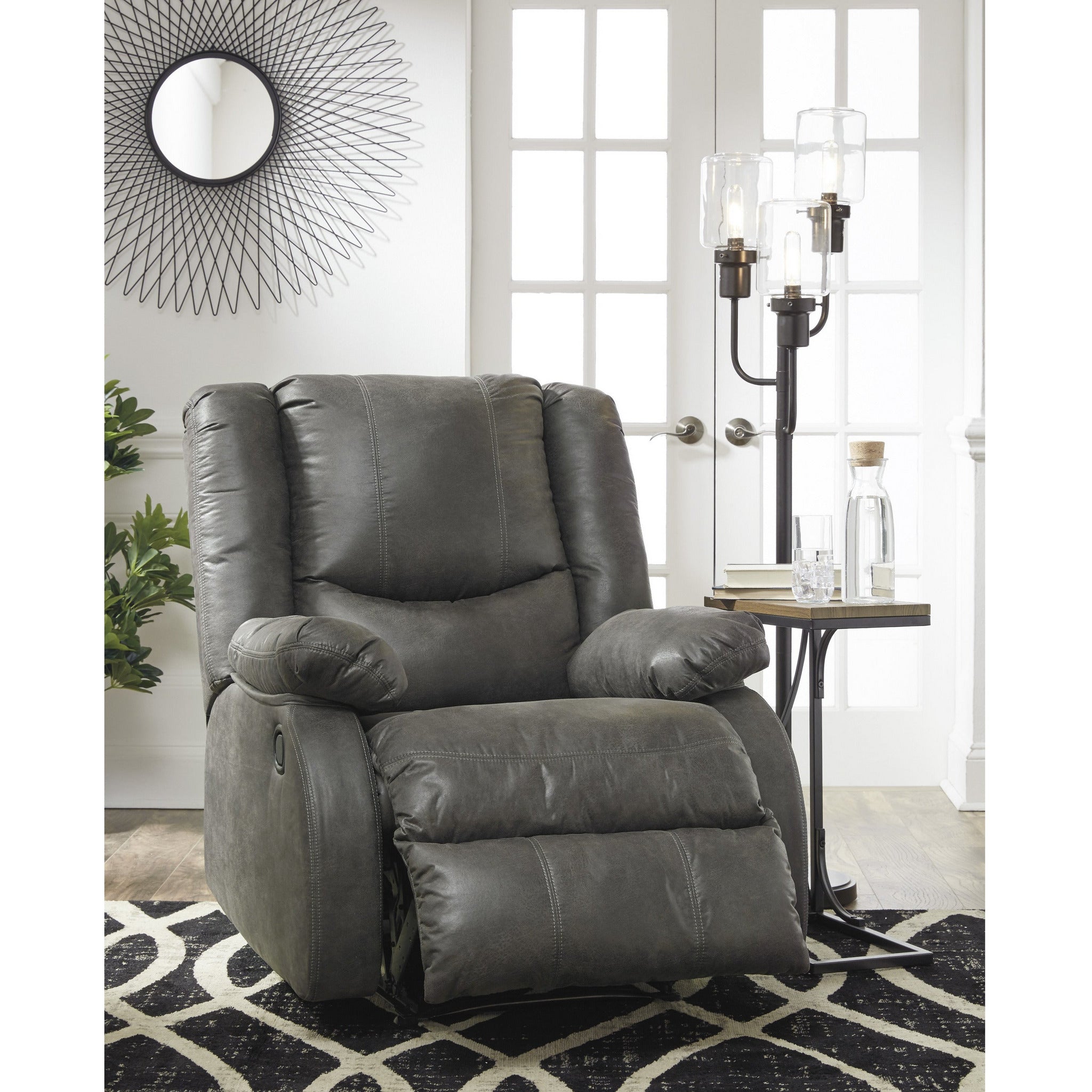Bladewood Zero Wall Recliner - Power Lift Reclining Chair with Massage & Heat for Elderly, Living Room, Home Theater (Modern Grey Fabric) - Perfect for Relaxing, Watching TV & Napping