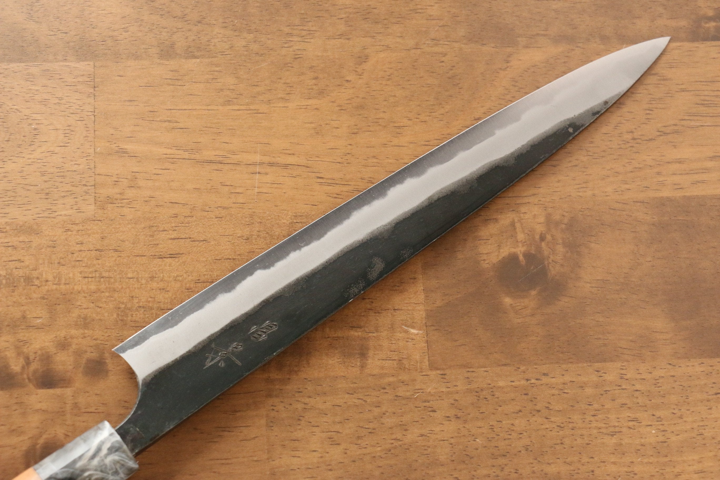 Masakage Mizu Blue Steel No.2 Sujihiki Knife 270mm - Japanese Chef Knife with Black Finish & American Cherry Wood Handle - Perfect for Slicing Meat, Sushi, and Precision Cutting