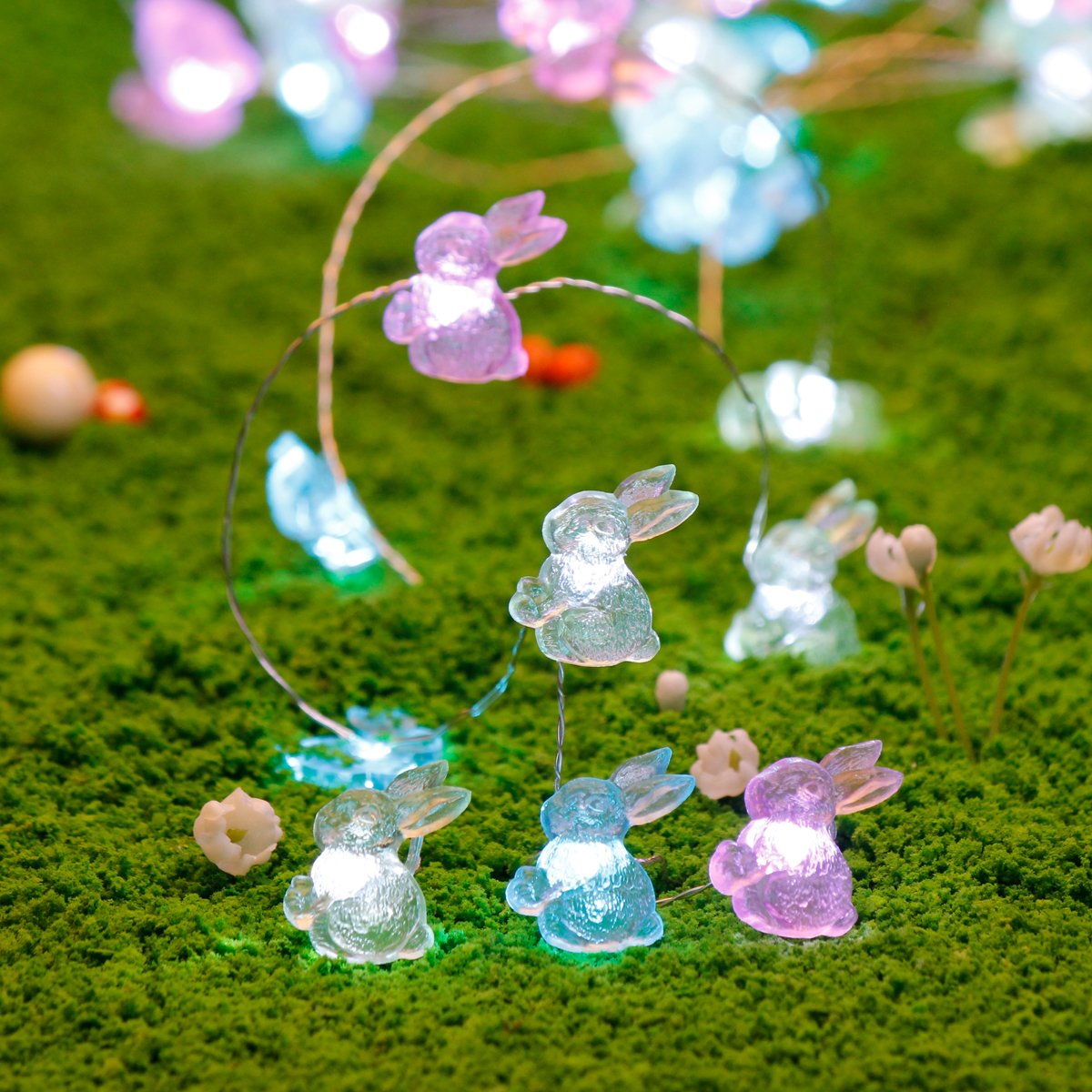 Easter Decoration Lights - Impress Life Rabbit Bunny String Lights with Remote, Battery & USB Dual Power for Indoor Outdoor Use - Perfect for Home, Party, Wedding, Camping, Birthday, Bedroom Decor