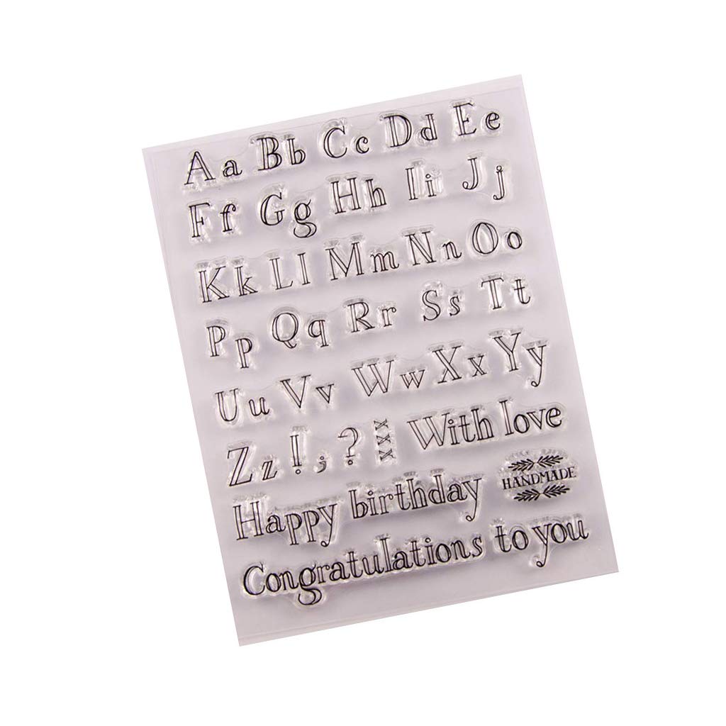 Clear Silicone Stamp Sheet for Scrapbooking, Card Making & DIY Crafts - Transparent Cling Seal for Photo Albums, Notebooks, Greeting Cards - Perfect for Birthday, Wedding & Congratulations Letters - Durable Embossing Stamper for Paper Art Projects