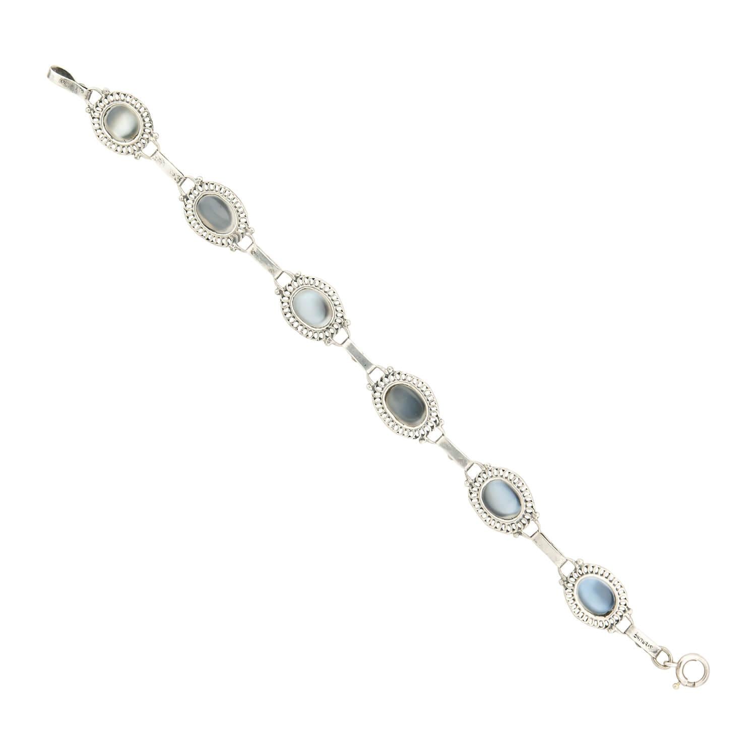 Vintage Moonstone Bracelet for Women - Handmade Sterling Silver Adjustable Boho Jewelry - Perfect for Gifts, Parties & Everyday Wear