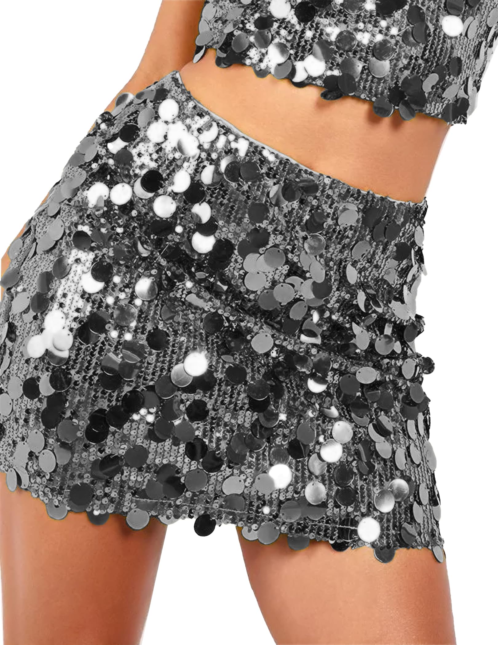 Sparkly Sequin Mini Skirt for Women - Shiny Bodycon Party Skirt for Holiday & Night Out - Sizes S-2XL - Perfect for Christmas, NYE & Club Wear