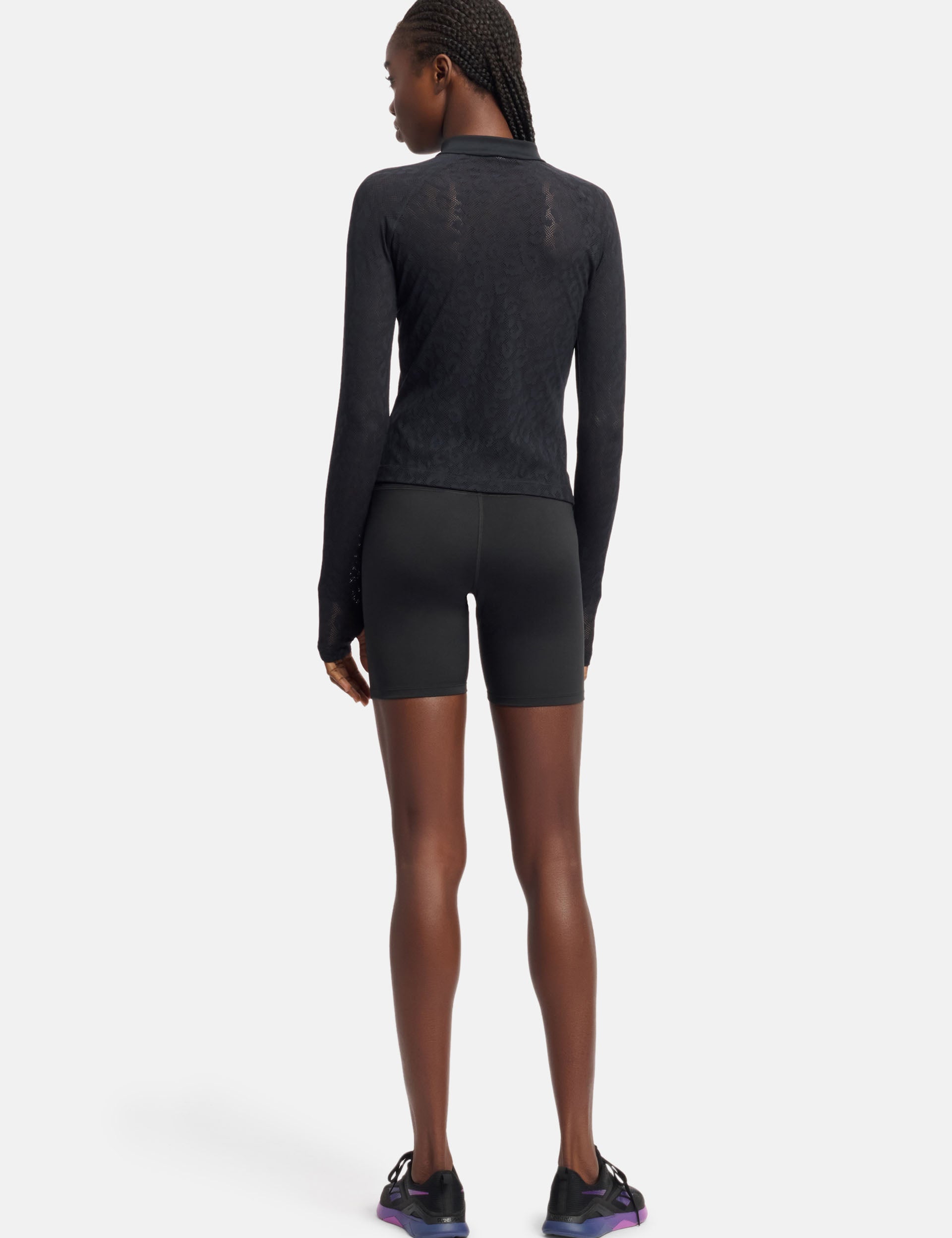 ID Train Bike Shorts for Women - High Waist Night Black Cycling Shorts for Workout, Running, Yoga & Gym - Comfortable & Breathable Activewear