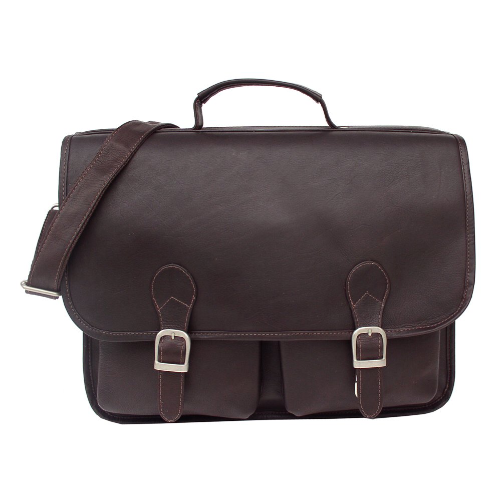 Premium Leather Executive Two-Pocket Portfolio in Chocolate Brown - Professional Business Document Holder for Meetings, Interviews & Office Use