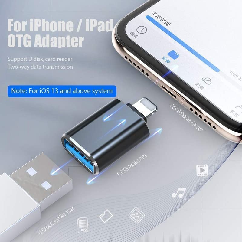 INVICTO USB OTG Adapter for iPhone & iPad - iOS 14+ Compatible - Connect Flash Drives, Keyboard, Mouse to iPhone 14/13/12/11 Series - Perfect for File Transfer, Work & Gaming