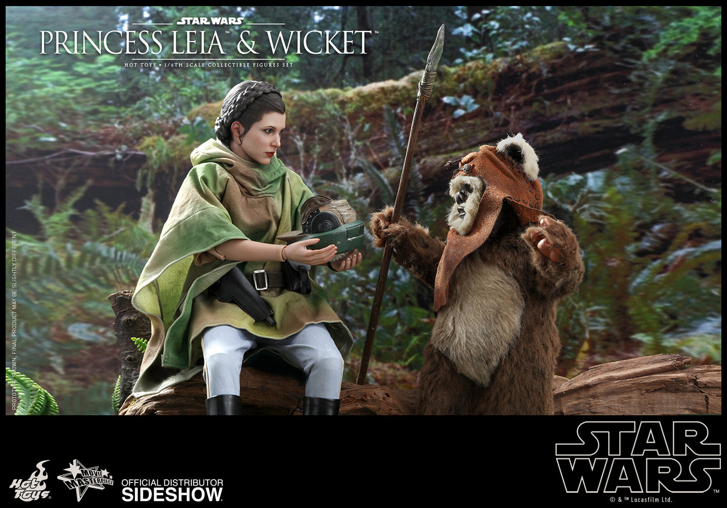 Hot Toys Star Wars Episode VI Return of The Jedi Princess Leia & Ewok Wicket 1/6 Scale Collectible Figure Set - Perfect for Display, Gift Giving, and Star Wars Fans Collection