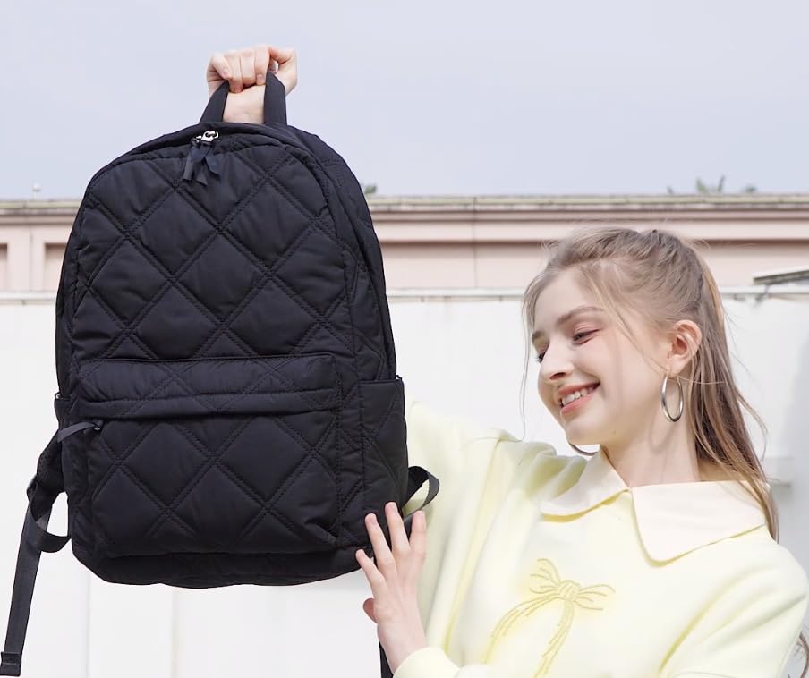 CAMTOP Women's Travel Backpack - Lightweight Water-Resistant School Backpack for College, Work & Daily Commute - Durable Casual Daypack (Black) - Perfect for Business Trips, Campus Life & Outdoor Adventures