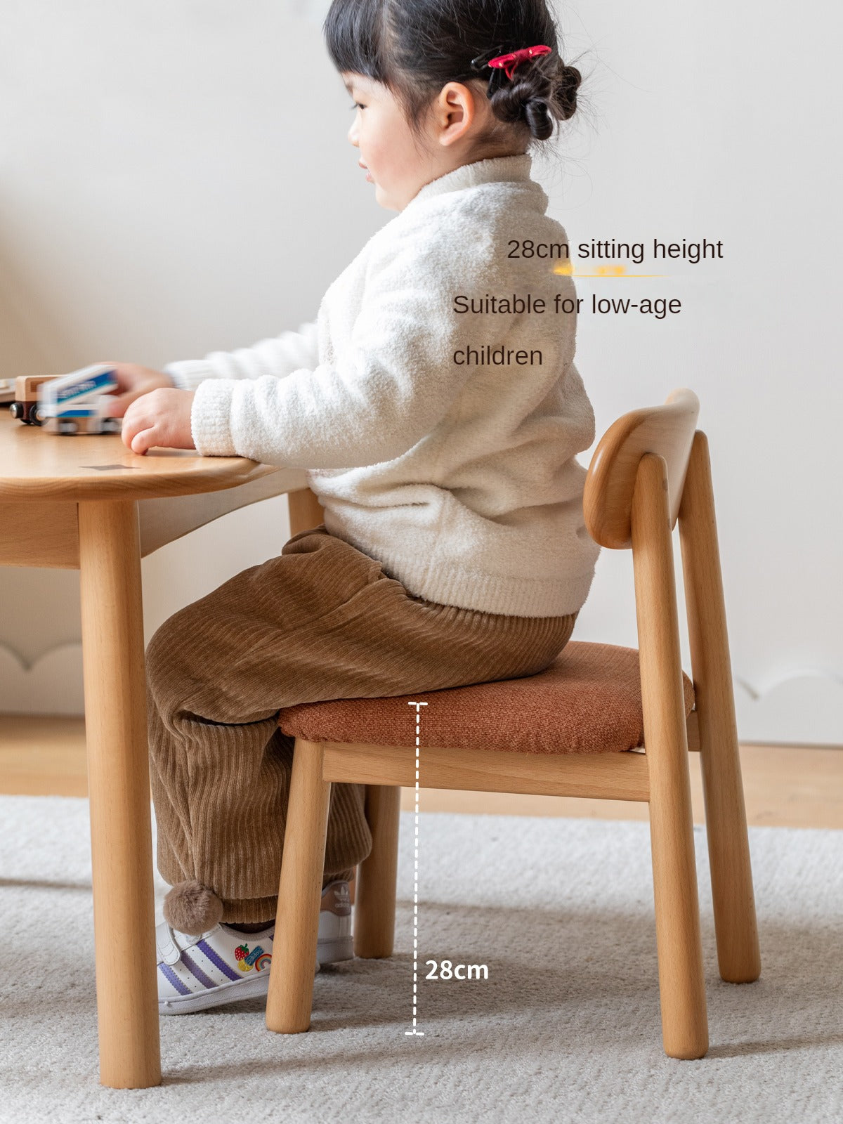 Premium Solid Oak & Beech Wood Kids Small Chair - Durable & Safe for Toddlers - Perfect for Playrooms, Bedrooms & Classrooms