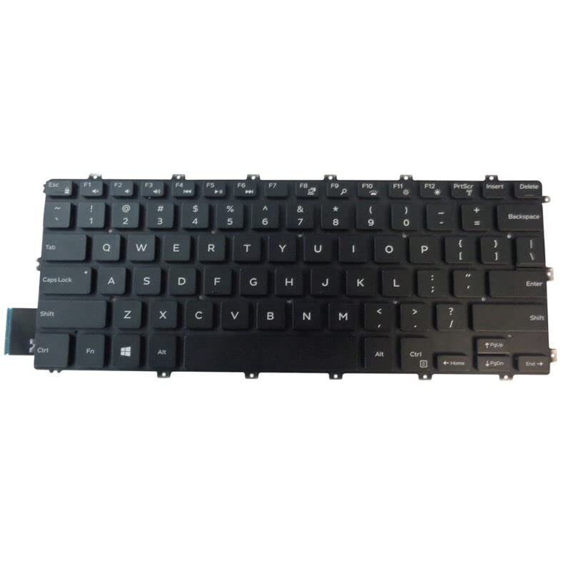 Wangpeng® Backlit US Laptop Keyboard for Dell Vostro 5481 5581 - VGR8N Replacement Keyboard with Black Keys | Perfect for Office Work, Gaming & Nighttime Typing