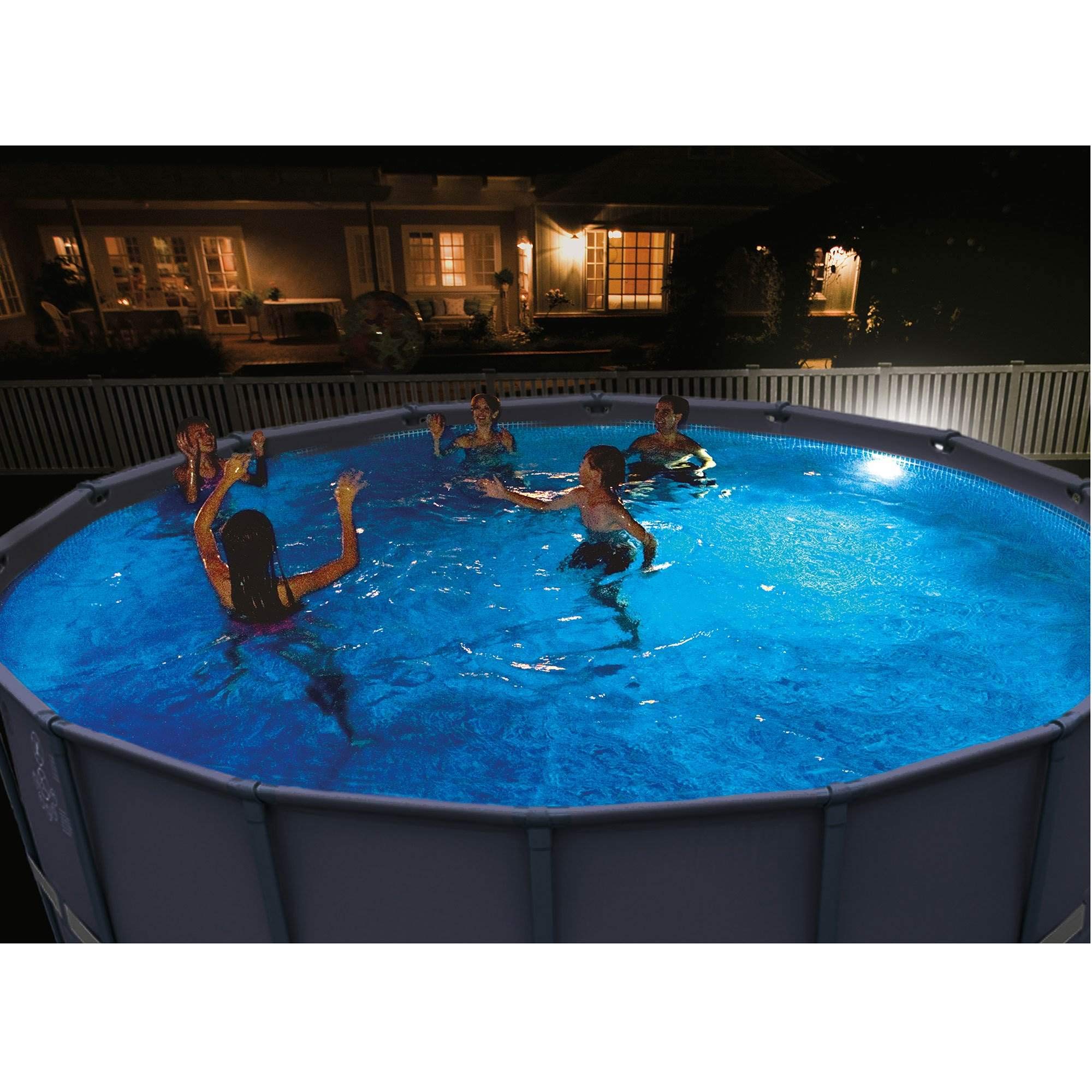 Intex Above Ground Underwater LED Magnetic Swimming Pool Wall Light (2 Pack) - Bright Waterproof Lights for Night Swimming, Backyard Pools & Outdoor Decor