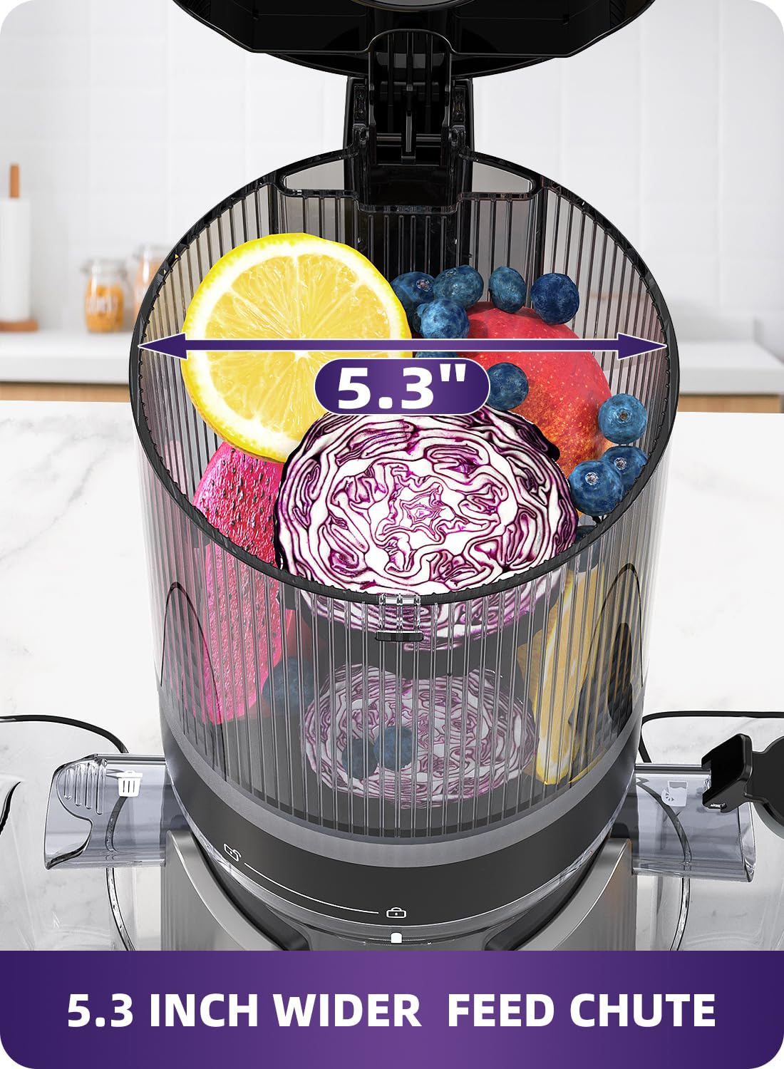 ACOQOOS Slow Masticating Juicer for Fruits & Vegetables - 5.3