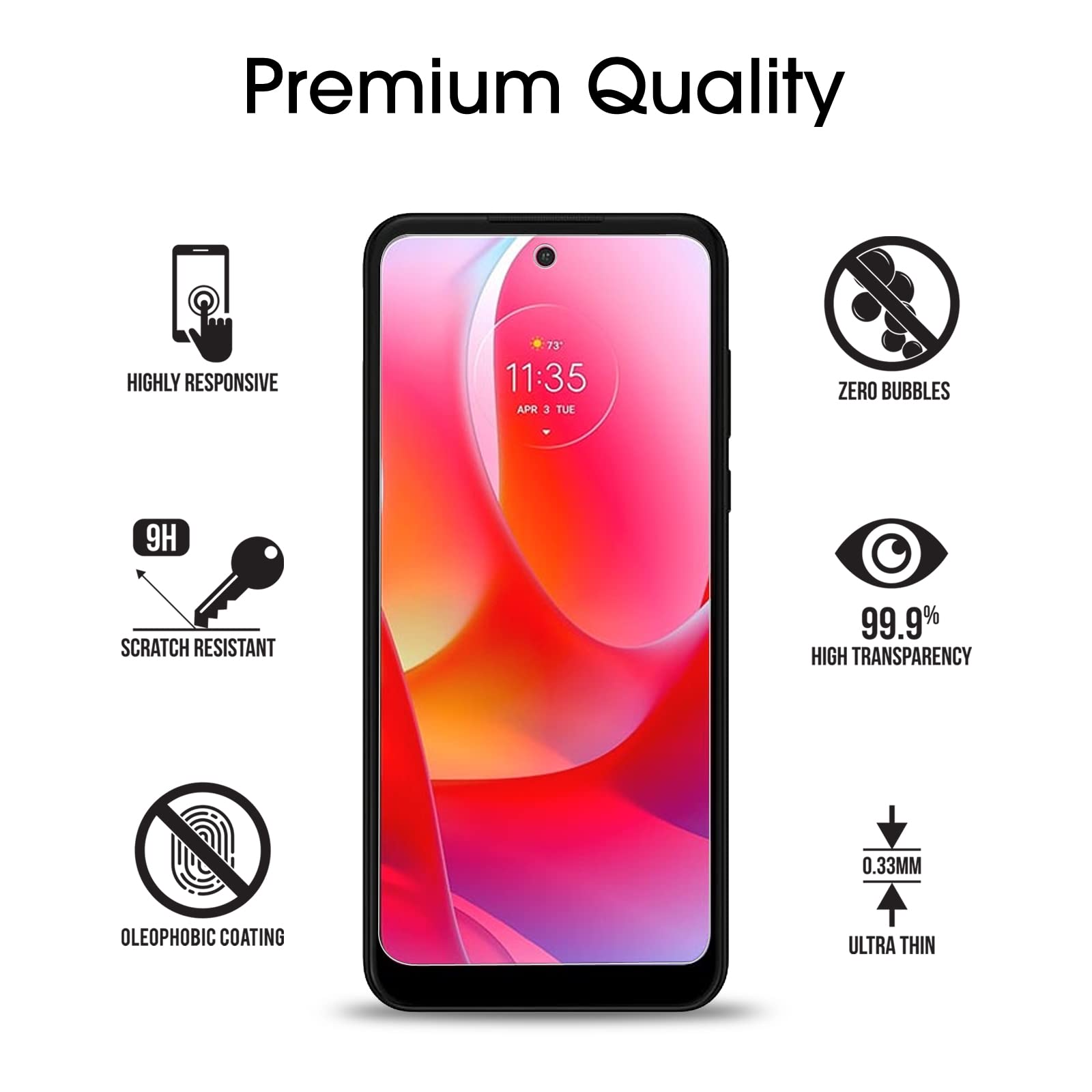(3 Pack) amFilm Tempered Glass Screen Protector for Moto G Power 2022 - 0.26mm Ultra-Thin HD Clear, Anti-Scratch, Bubble-Free, Case Friendly - Perfect for Daily Use, Gaming, and Outdoor Activities