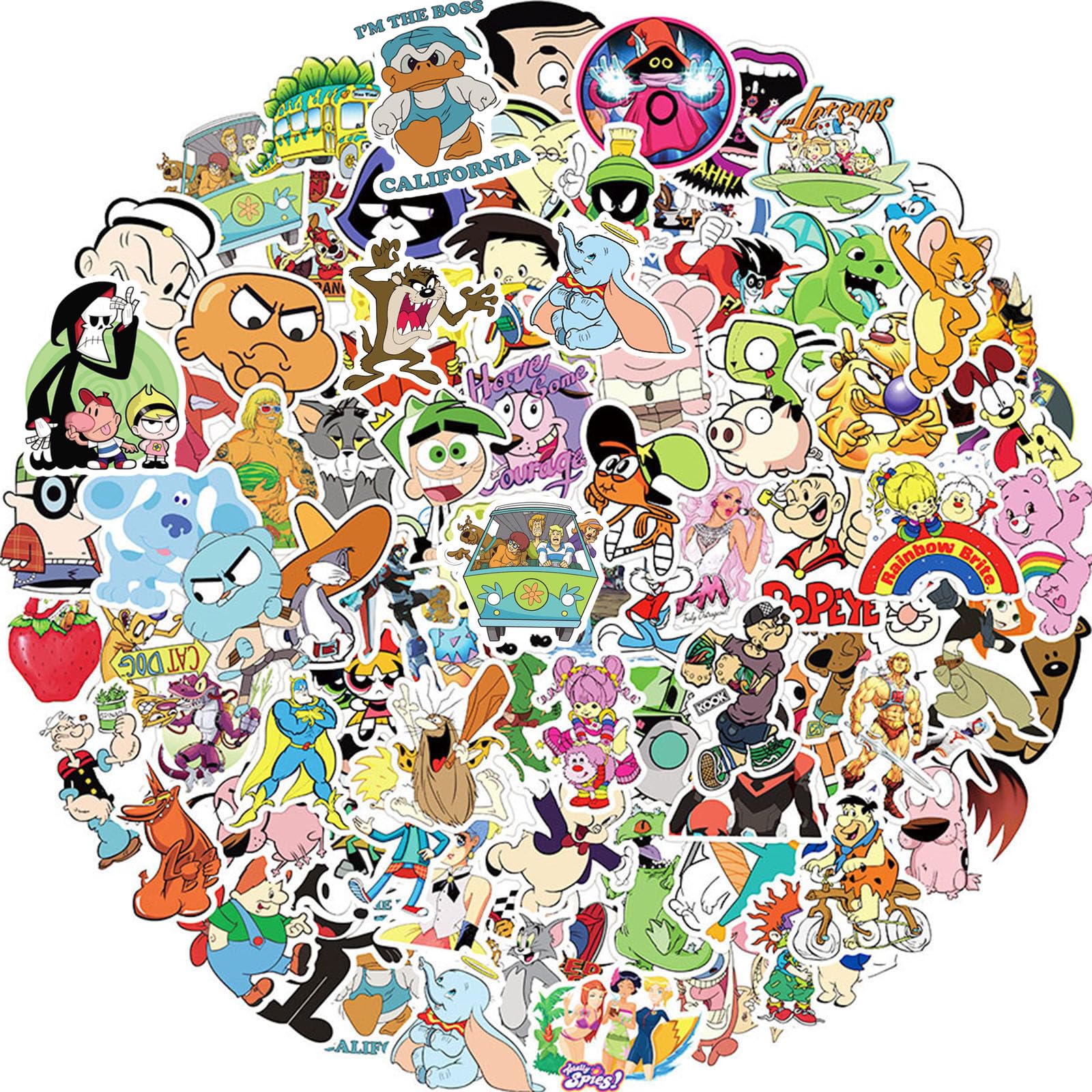 90s Nostalgic Stickers - 100PCS Funny Cute Waterproof Vinyl Stickers for Laptop, Skateboard, Kids & Teens - Perfect for Scrapbooking, Journaling & DIY Crafts