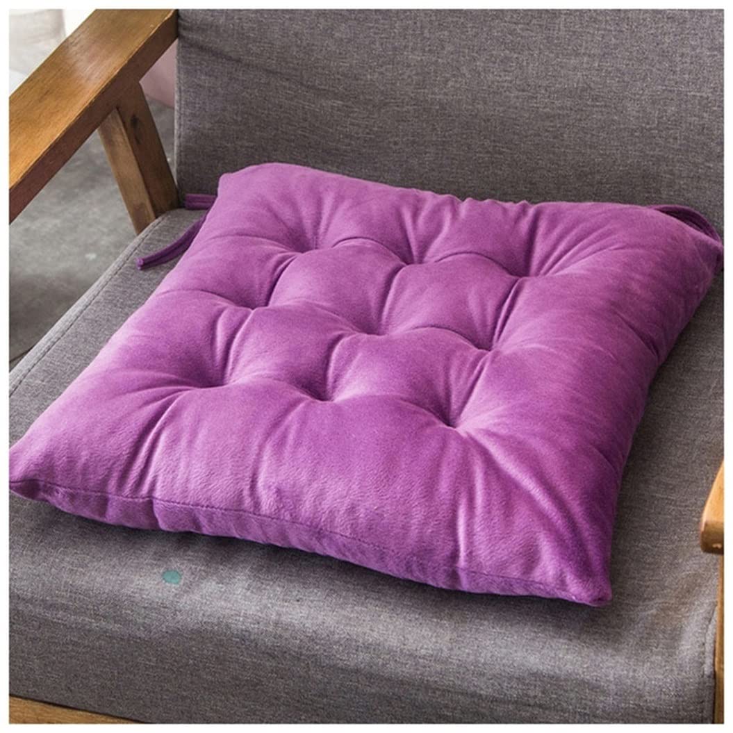 LUYAJYI Square Chair Cushion Set of 4 - Lace Seat Cushions, Warm Thick Floor Sofa Cushions for Office Stool, Home Decor (Purple) - Perfect for Living Room, Bedroom, or Outdoor Seating