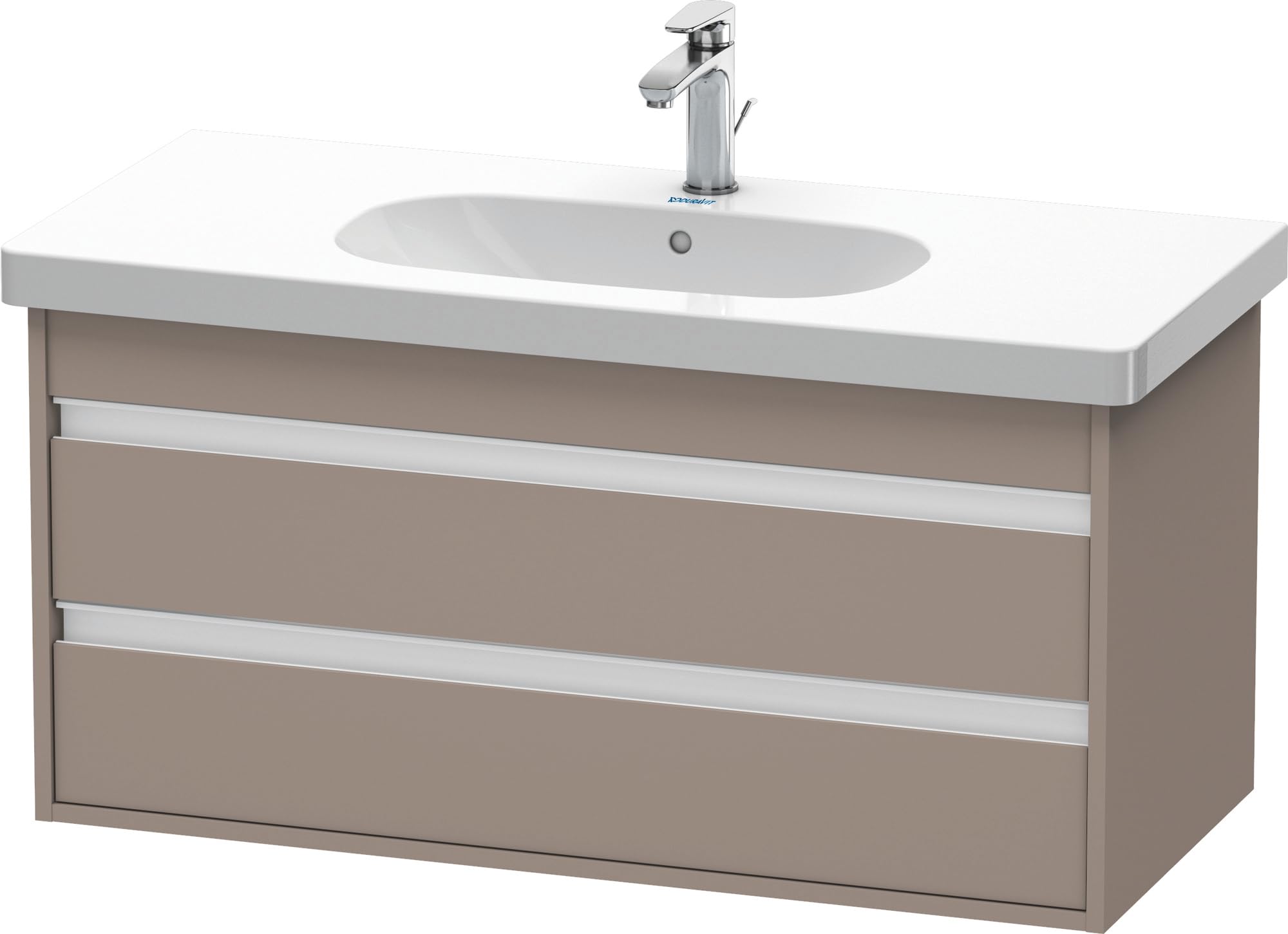 Duravit Ketho Wall-Mounted Bathroom Vanity Unit in Basalt Finish - Modern Space-Saving Design for Small Bathrooms and Powder Rooms