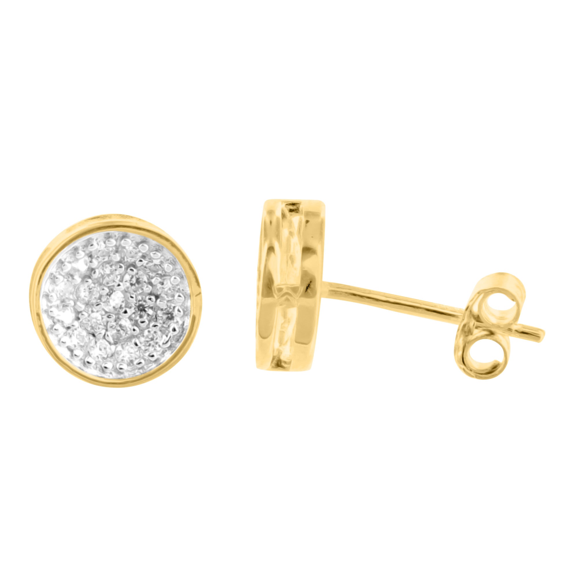 14K Gold Plated 925 Sterling Silver Round Lab Diamond Earrings for Women - Perfect for Weddings, Parties & Everyday Elegance