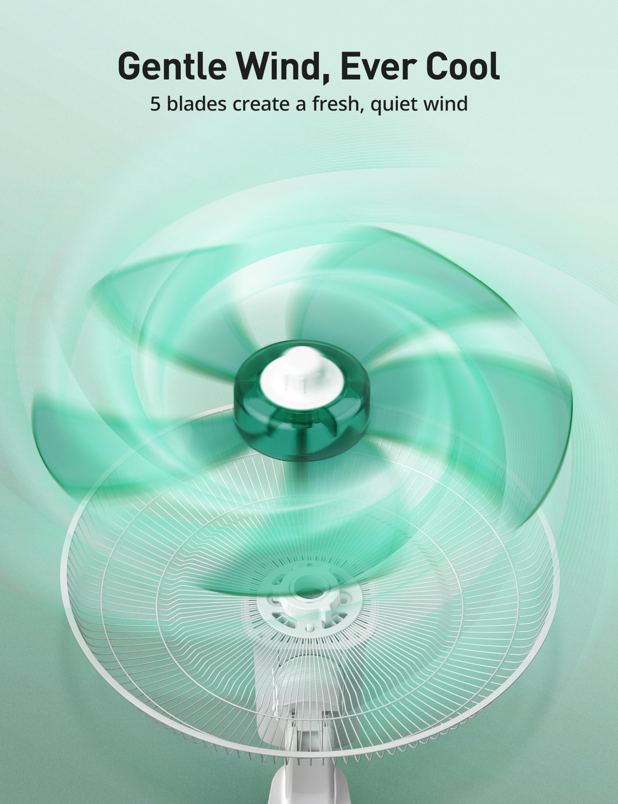 Mirdred 16 Inch Wall Mount Fan with Remote Control - 5 Speed, 5 Blade Oscillating Fan with 90° Tilt & 8-Hour Timer - Quiet Cooling for Bedroom, Home, Kitchen, Office, and Indoor Spaces
