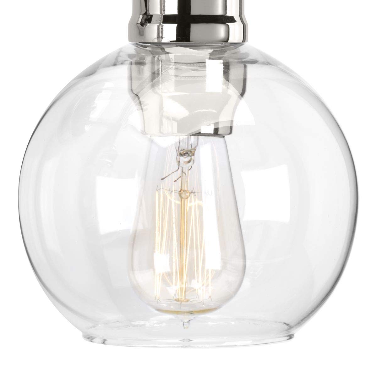 Hansford Collection 2-Light Clear Glass Coastal Bathroom Vanity Light Fixture in Polished Nickel - Perfect for Beach House, Coastal Style Bathroom or Nautical Themed Decor
