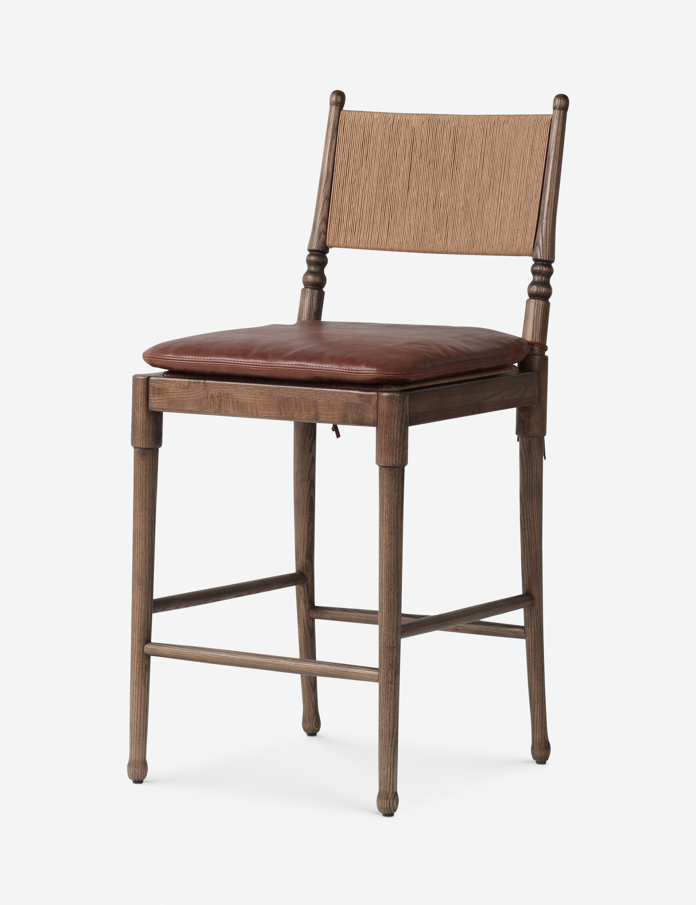 Fayth Bar and Counter Stool by Amber Lewis x Four Hands - Modern Kitchen & Dining Room Stools for Home Bar, Breakfast Nook, and Restaurant Decor