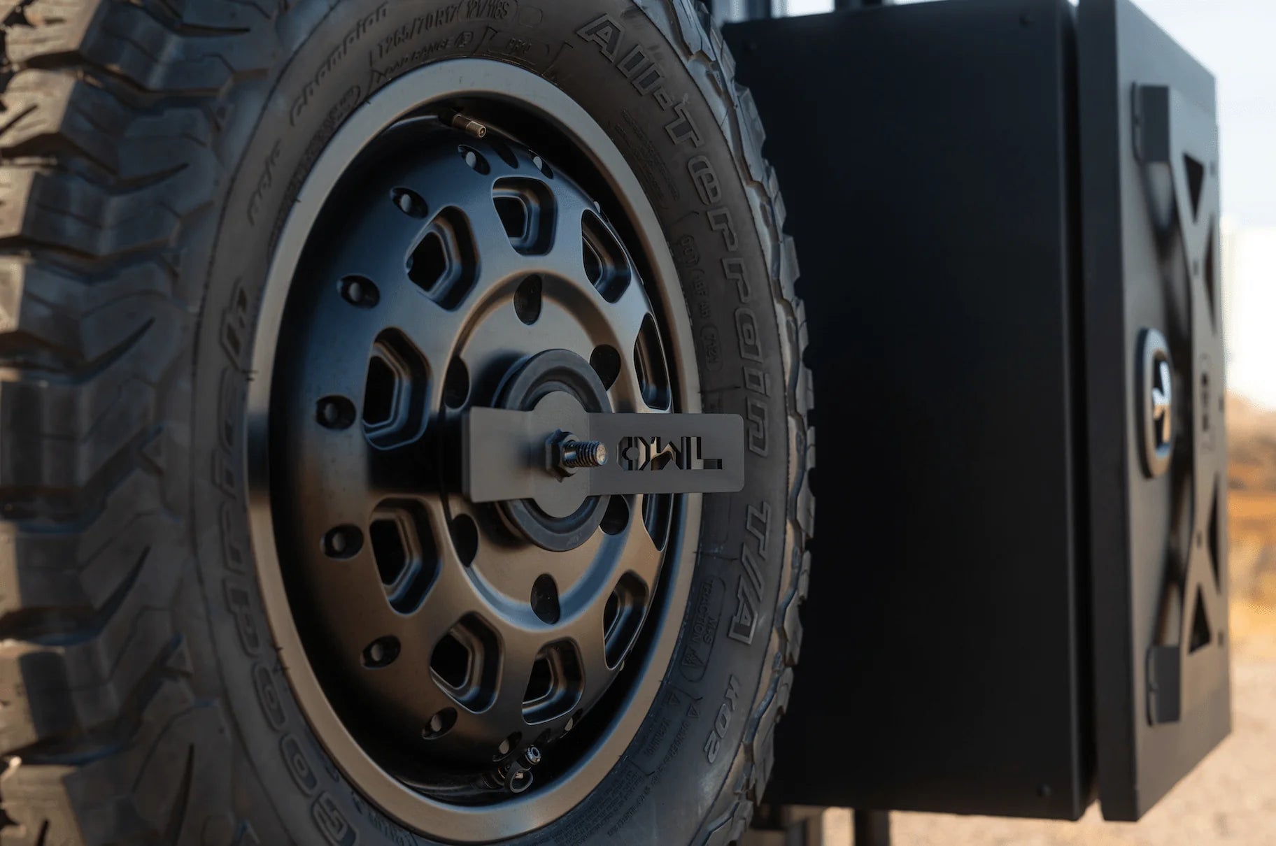 Heavy Duty Owl Tire Carrier for 2015-2023 Ford Transit Van - Spare Wheel Mount Rack for Off-Road & Camping Adventures