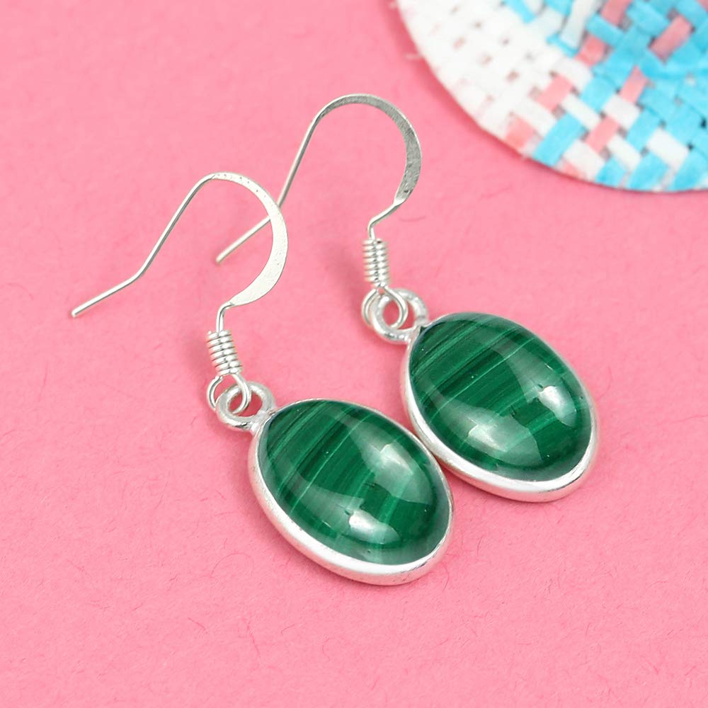 12.40 Carats Oval Natural Gemstone Earrings for Women - Handmade Bohemian Dangle Earrings Jewelry, Perfect Gift for Mom & Wife (Birthday, Anniversary, Mother's Day) - Elegant for Parties, Weddings & Everyday Wear