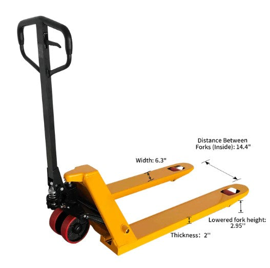 Apollolift A 1007 Standard Pallet Jack - 5500 lbs Capacity, 48