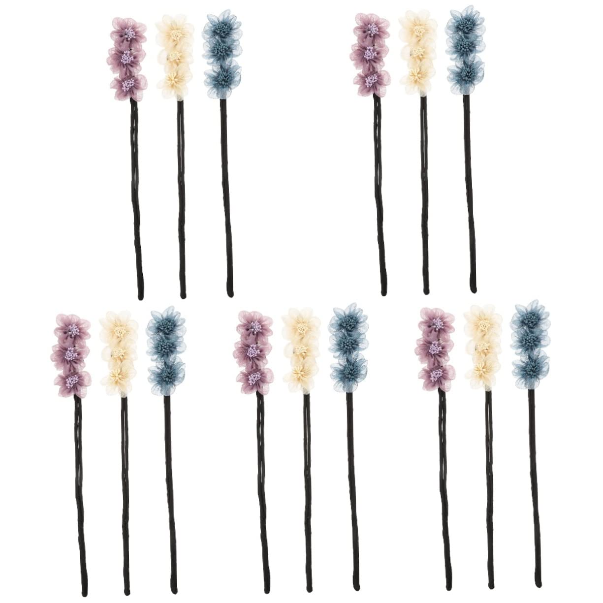 LALAFINA 15-Piece Lazy Bun Curler Set - French Donut Bun Maker, Hair Styling Tool for Easy Meatball Buns & Updos (Korean Style, Includes Hair Elastics) - Perfect for Parties, Weddings & Everyday Hairstyles