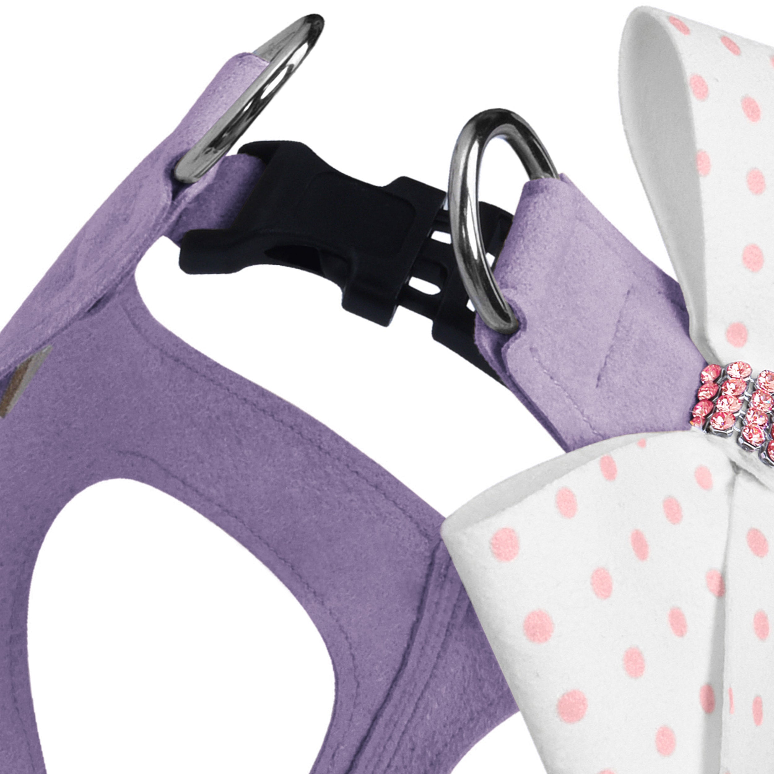 Polka Dot Step-In Dog Harness with Bow - Pink Nouveau Giltmore Design for Small & Medium Dogs | Perfect for Walks, Training & Outdoor Adventures