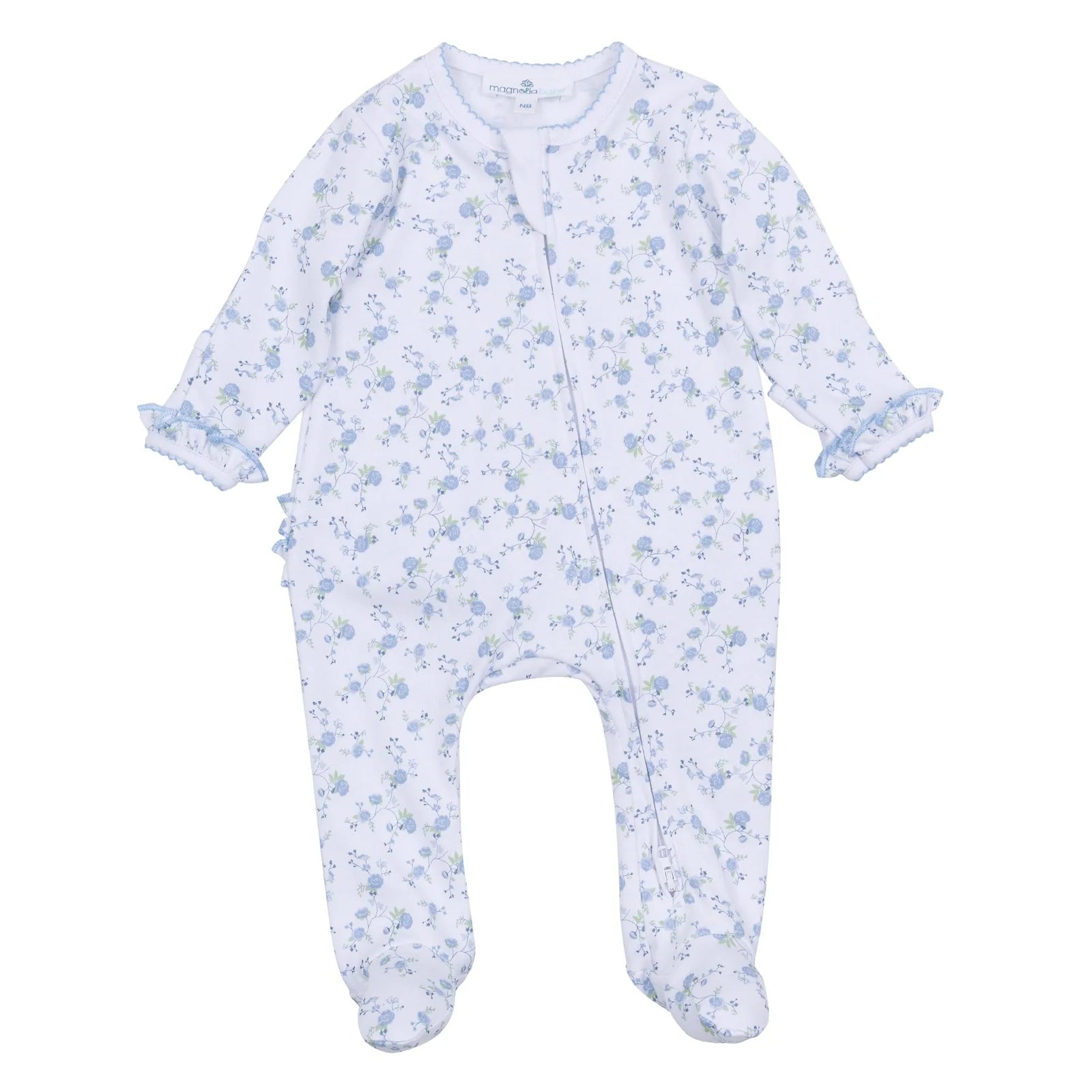 Skylar's Classics Printed Zipper Footie Pajamas for Baby Girls & Boys - Soft Cotton One-Piece Sleepwear with Non-Slip Grips - Perfect for Nursery, Bedtime & Playtime