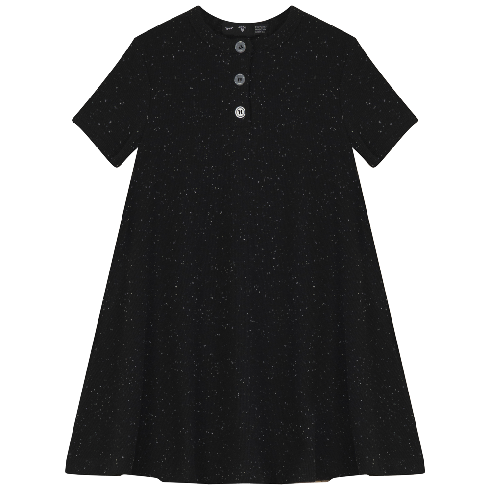 Speckled Rib Girls Henley Dress - Soft Cotton Casual Top for Everyday Wear - Perfect for School, Playdates & Family Outings