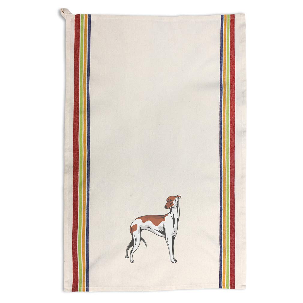 Premium Custom Greyhound Dog Print Kitchen Towels - Absorbent Dish Towels for Pets Lovers, Multi-Stripe Design - Perfect for Cleaning, Drying Dishes & Decorating Your Kitchen
