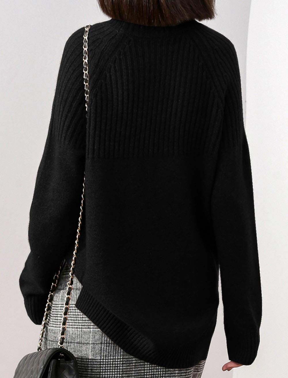Women's Merino Wool Turtleneck Sweater - Loose Knit Pullover for Winter
