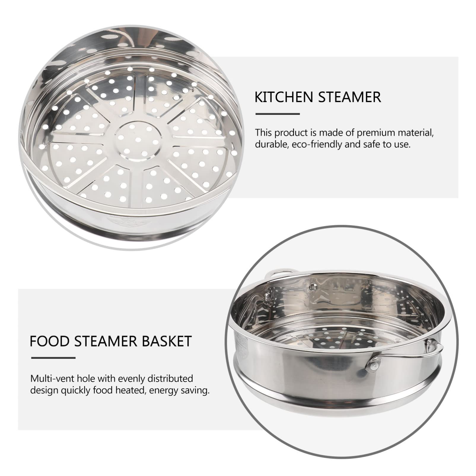 DOITOOL 22cm Stainless Steel Steamer Pot with Basket - Perfect for Dim Sum, Dumplings, Buns & Vegetables | Multi-Purpose Kitchen Cookware for Asian Cuisine & Healthy Cooking