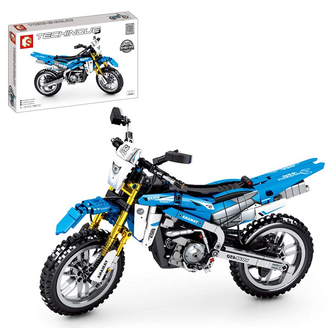 WXQLK Technology Motorcycle Building Blocks Kit - 799-Piece Interlocking Motorcycle Model Compatible with Lego (701604)(701715) | STEM Educational Toy for Kids & Adults, Perfect for Creative Play & Display