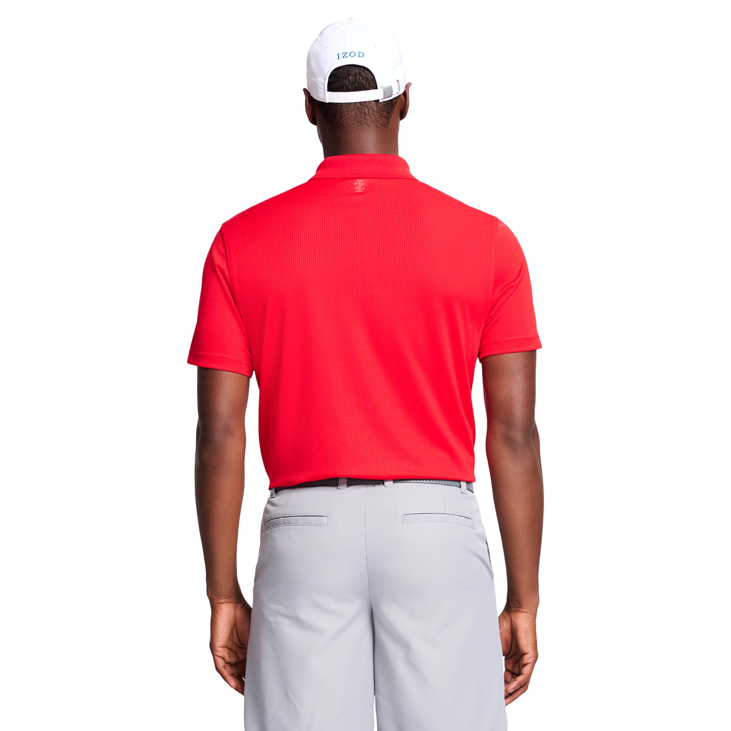 IZOD Men's Performance Golf Grid Polo Shirt - Moisture-Wicking, Breathable & UV Protection for Golf, Casual Wear & Outdoor Activities