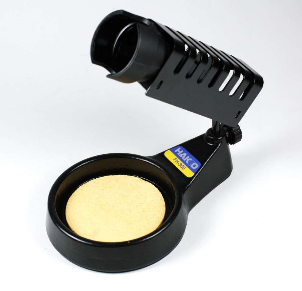 Hakko FH-300 Professional Soldering Iron Stand with 599B Sponge - Heat-Resistant & Stable Holder for Electronics Repair, DIY Projects, and Circuit Board Work