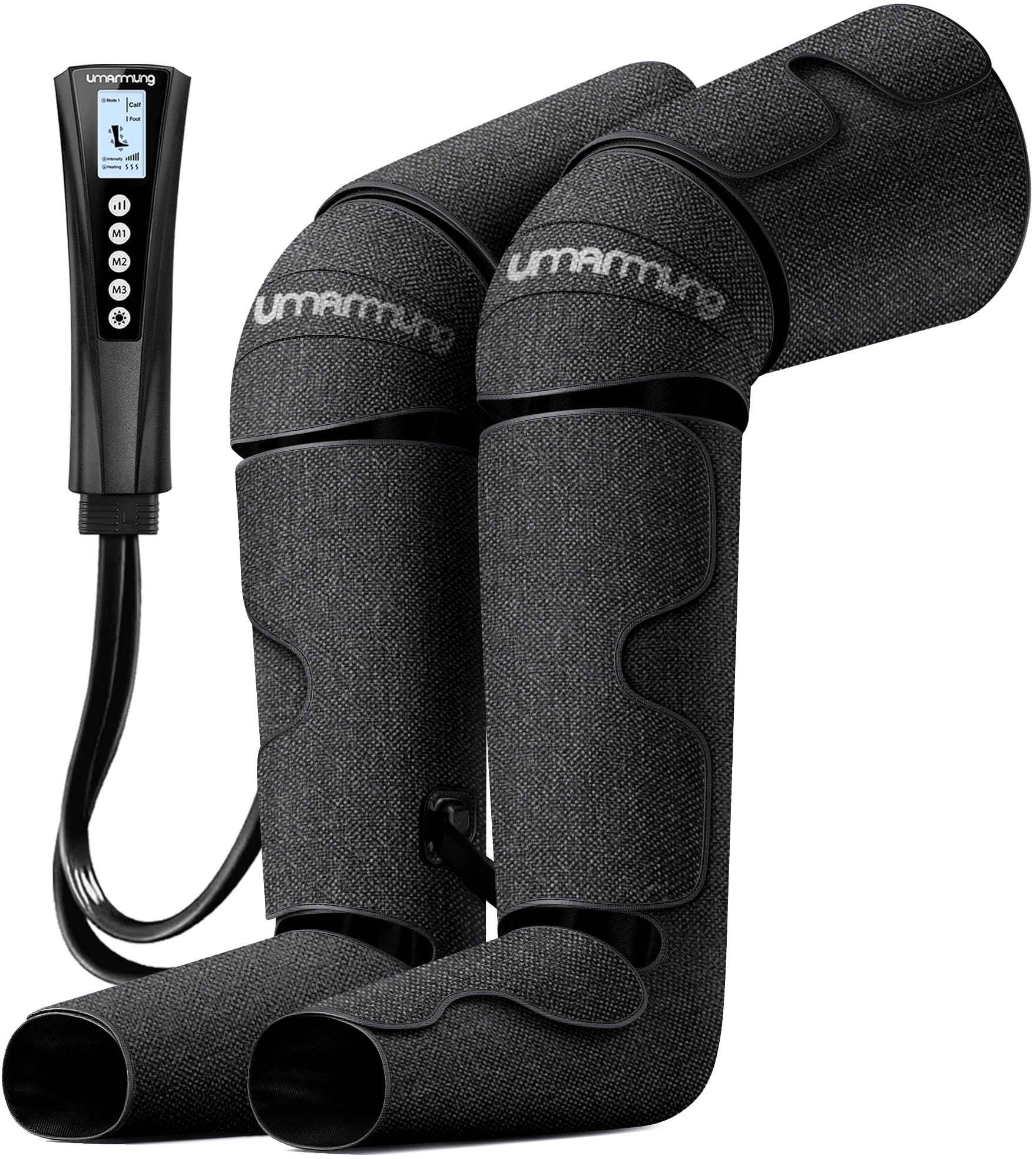 Air Compression Leg Massager with Heat - Best Gift for Christmas, Mother's Day & Father's Day - Relieves Foot & Knee Pain, Varicose Veins, Cramps, Swelling - Perfect for Home, Office & Post-Workout Recovery