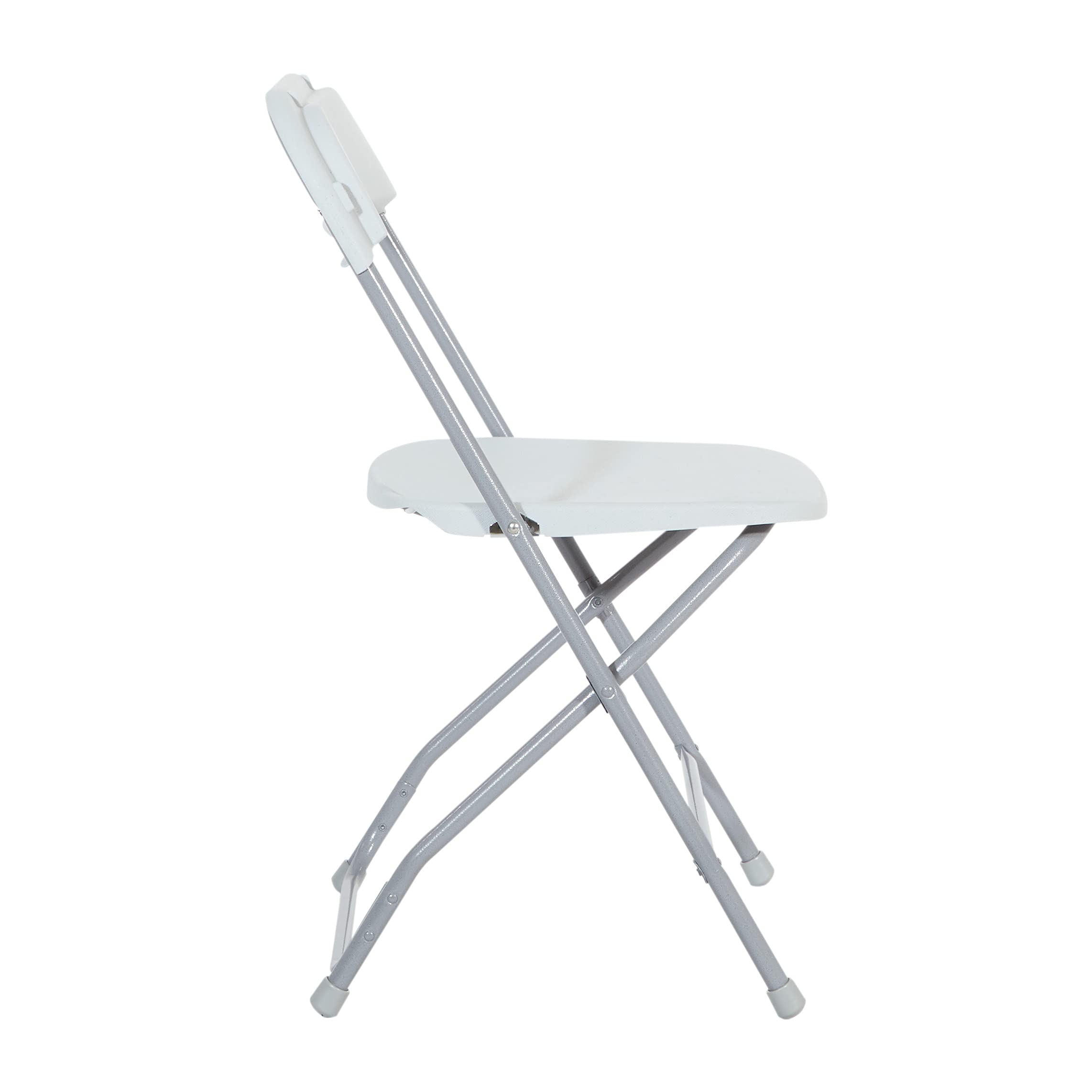 Office Star Resin 5-Piece Folding Square Table and Chair Set in Light Grey - Perfect for Outdoor Patio, Picnics, and Small Space Dining
