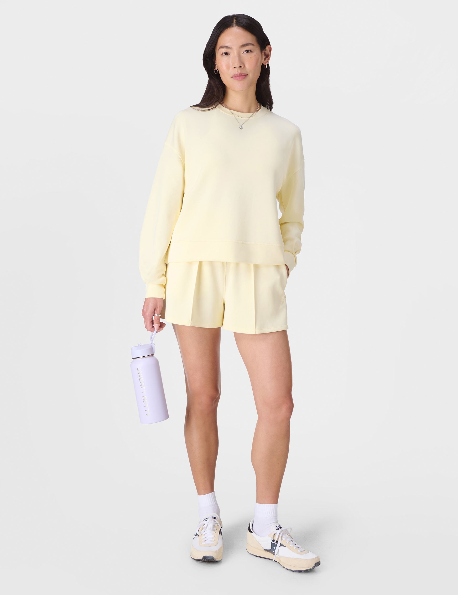Buttercream Yellow Sand Wash CloudWeight Sweatshirt - Soft & Lightweight Pullover for Women | Perfect for Casual Wear, Loungewear & Fall Layering
