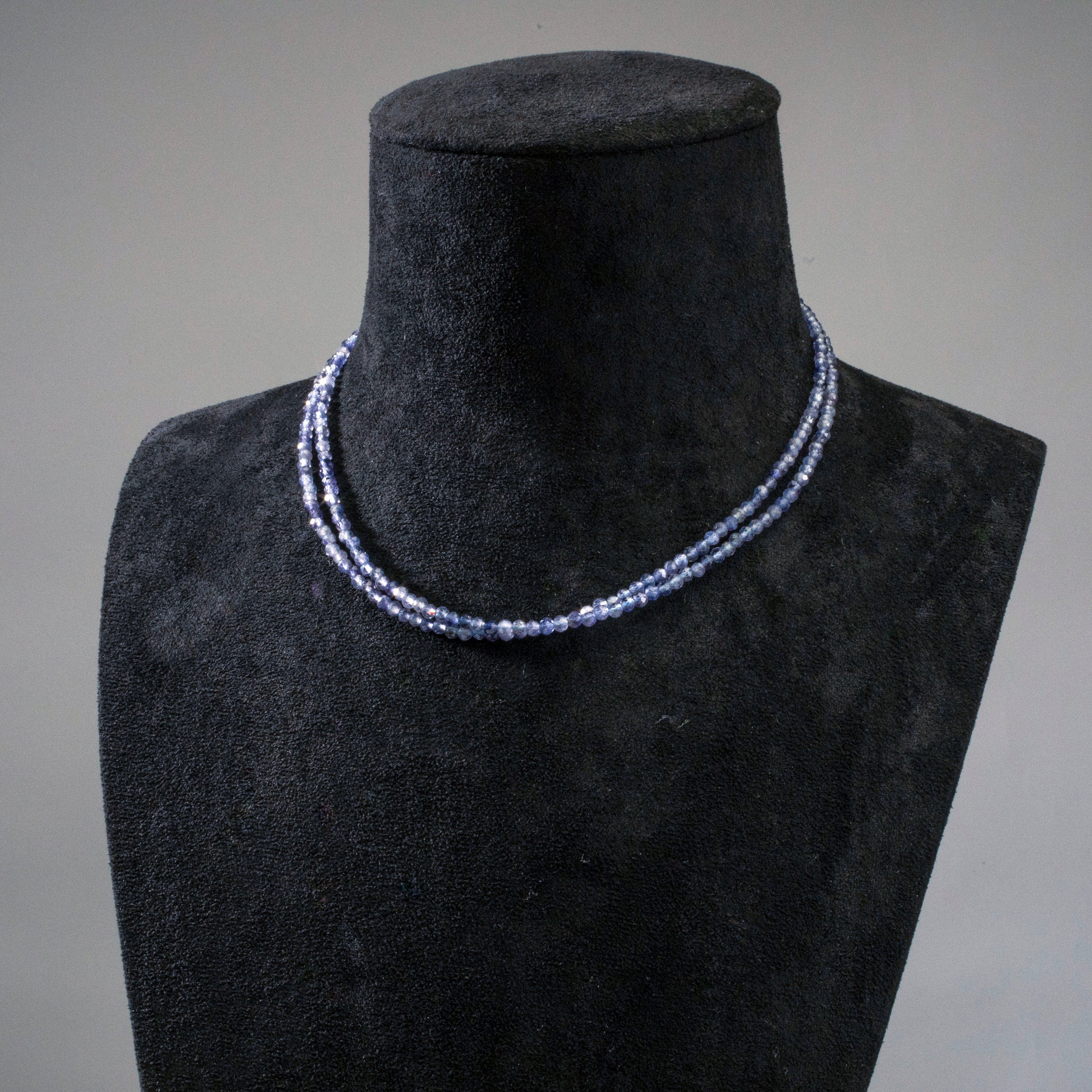 3mm Iolite Faceted 31 Necklace & Multi Wrap Bracelet Set - Elegant Purple Gemstone Jewelry for Women, Perfect for Parties, Weddings & Everyday Wear