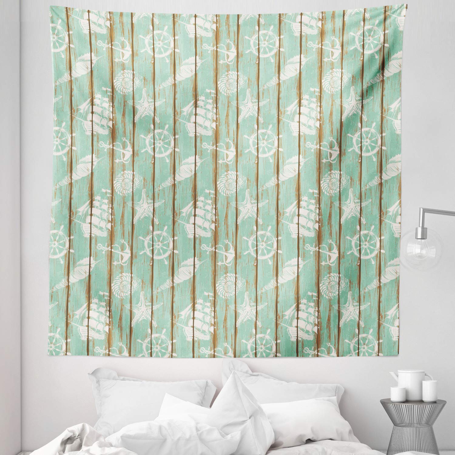 Ambesonne Nautical Tapestry - Queen Size 88