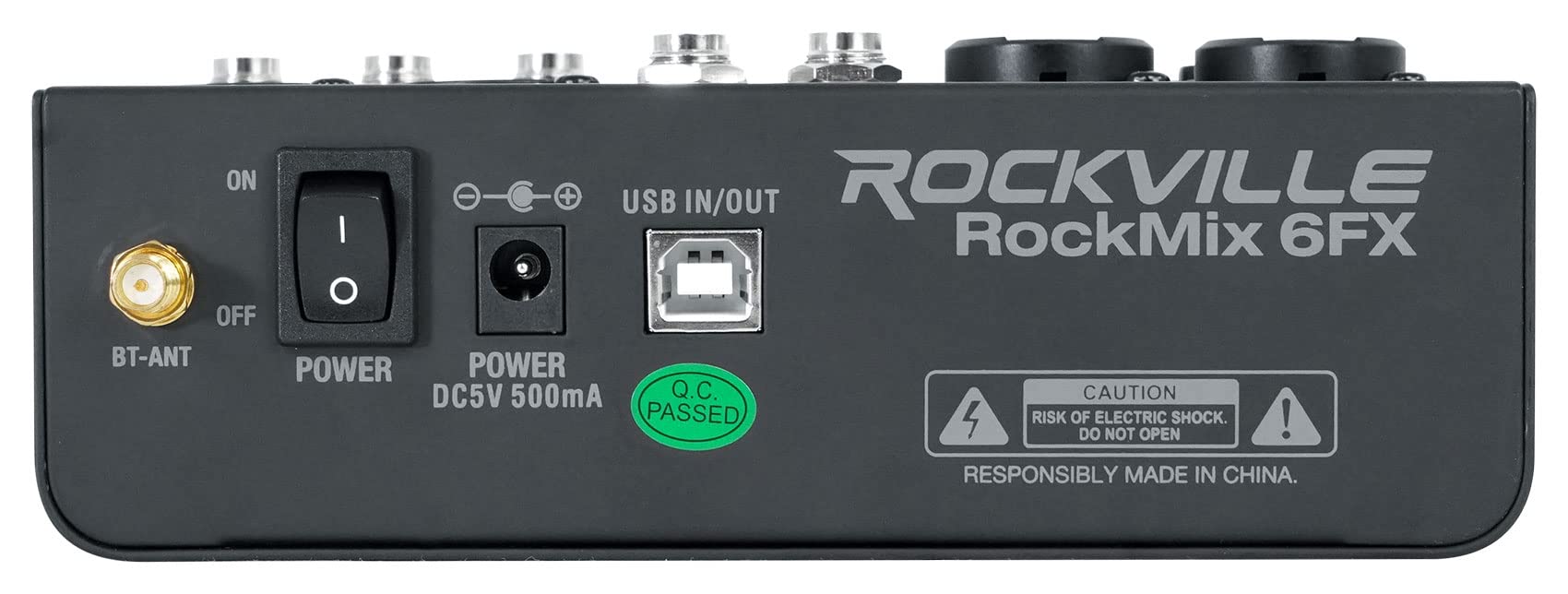 Rockville ROCKMIX 6FX 6-Channel USB Audio Mixer with Built-In Effects, Recording Interface & Headphone Output - Perfect for Podcasting, Live Streaming & Home Studio Recording