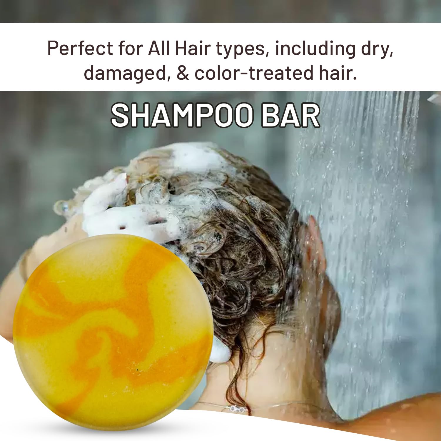 Pratha Natural Shampoo Bar with Murumuru & Avocado Butter - Sulfate-Free, Vegan Hair Care for Dry & Damaged Hair - Perfect for Travel & Eco-Friendly Bathroom