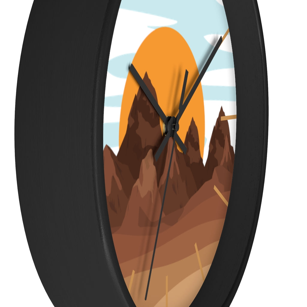 Sunrise Mountain Wall Clock - Large Modern Silent Non-Ticking Battery Operated Wall Decor for Living Room, Bedroom, Office - Perfect for Home, Office & Gift Giving