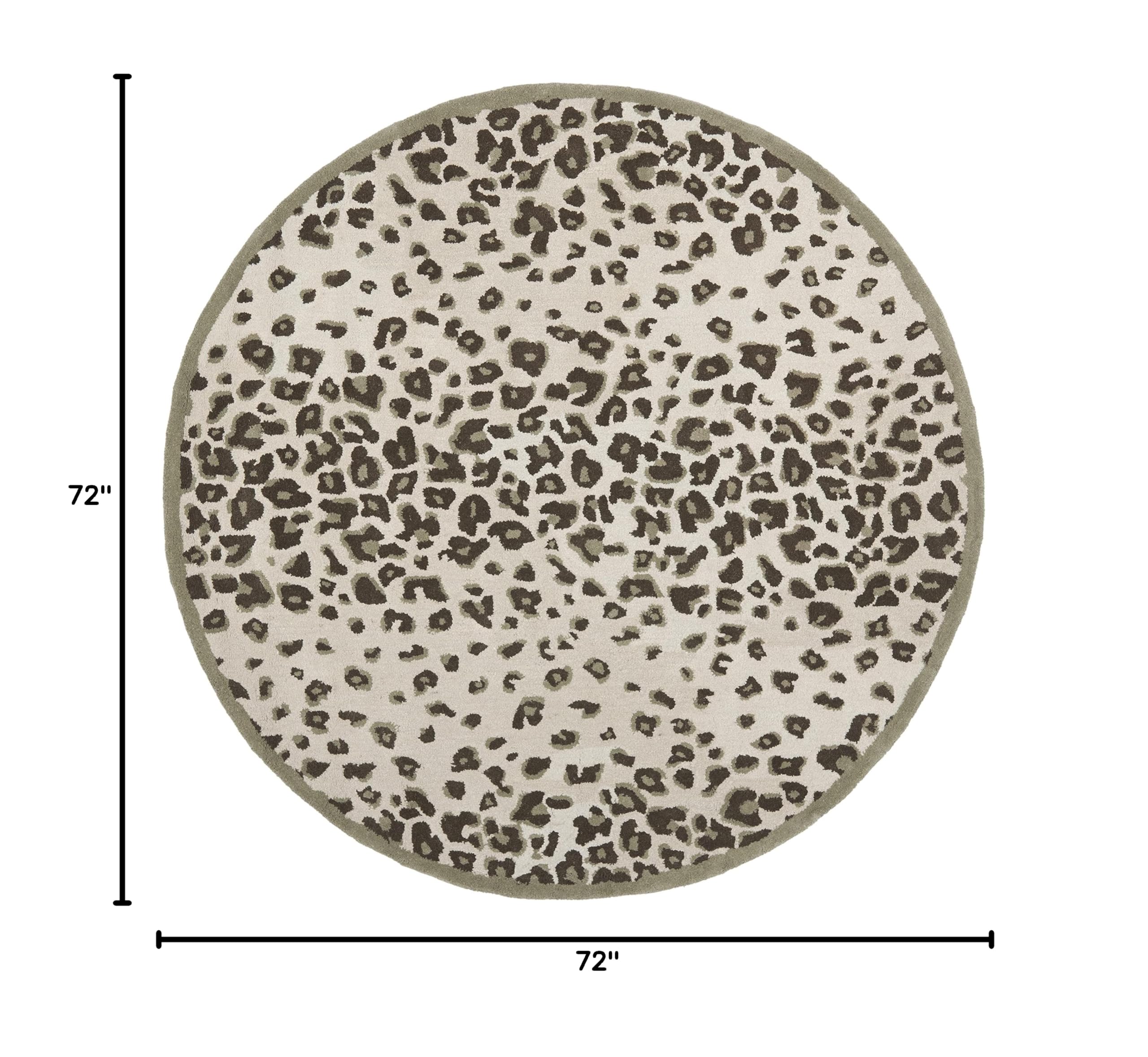 MARTHA STEWART x SAFAVIEH 6-Foot Round Grassland Green Area Rug MSR3621A - Handmade Wool & Viscose Rug for Living Room, Bedroom, Dining Room Decor