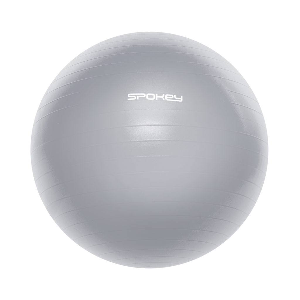 Spokey Fitball III Exercise Ball for Yoga, Pilates & Home Workouts - Anti-Burst Grey Gym Ball for Fitness Training & Physical Therapy