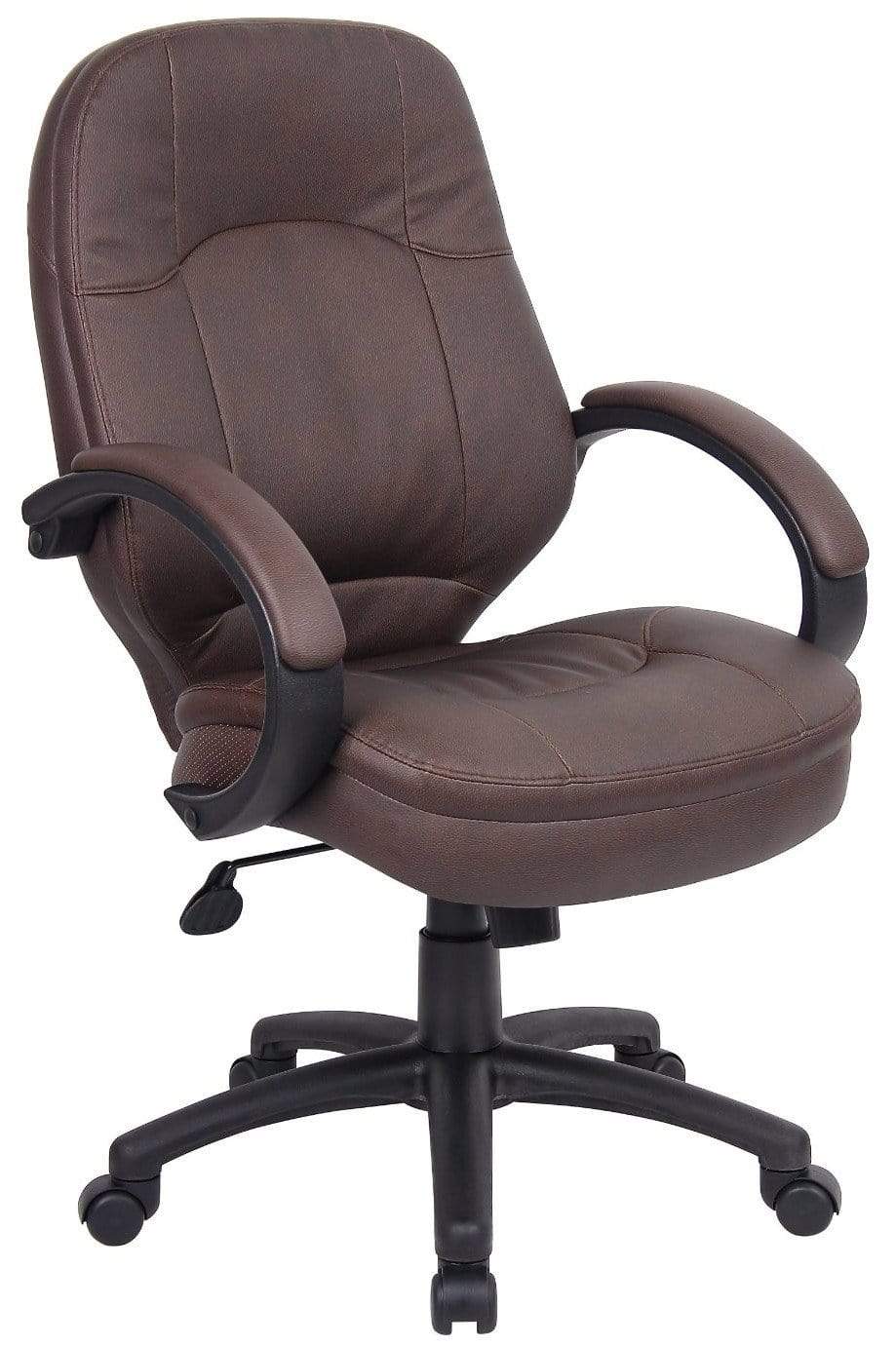Premium Boss LeatherPlus Executive Office Chair [B726 BB] - Ergonomic High Back Conference Chair for Home & Business Use