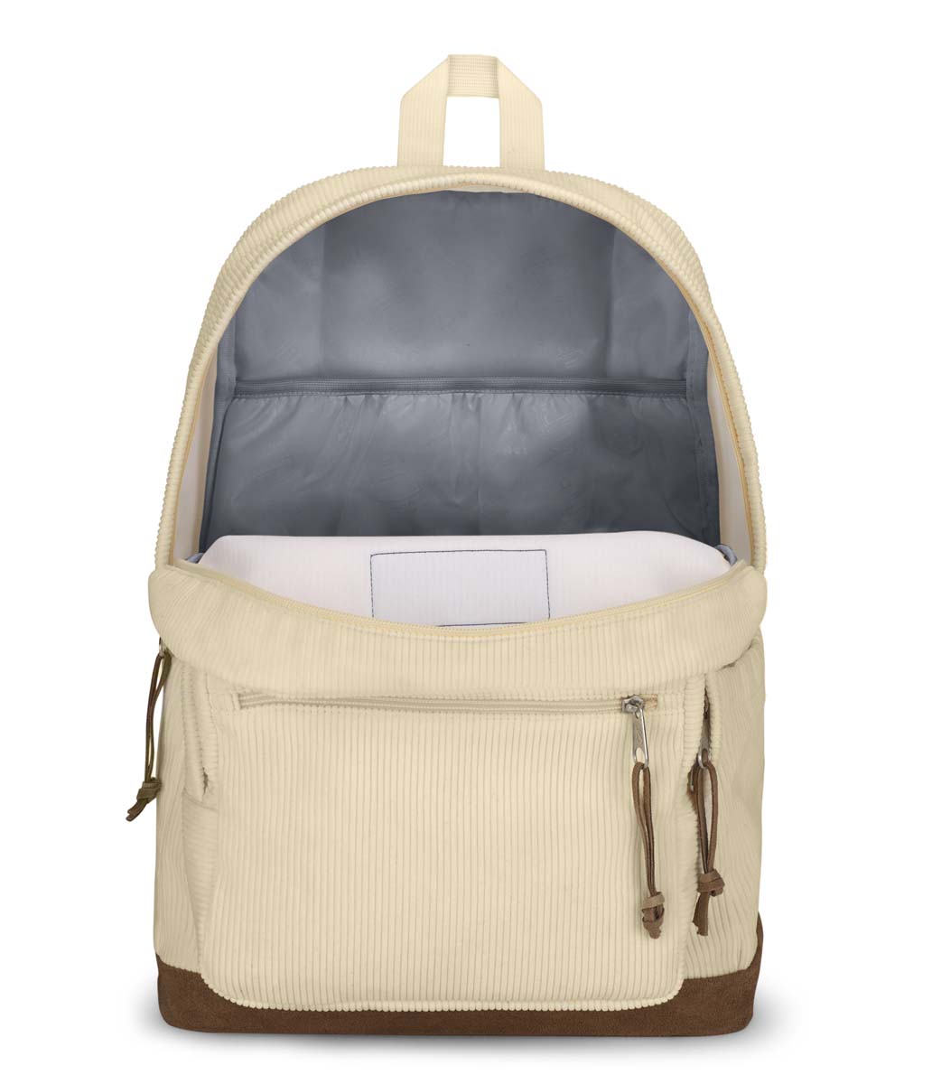 JanSport Right Pack Expressions Backpack - Coconut Corduroy Fabric, Durable School & College Bookbag for Students, Perfect for Campus, Travel & Everyday Use